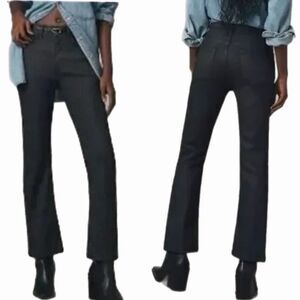 Anthropologie Pilcro The Yaya Coated Crop Flare Black Jeans